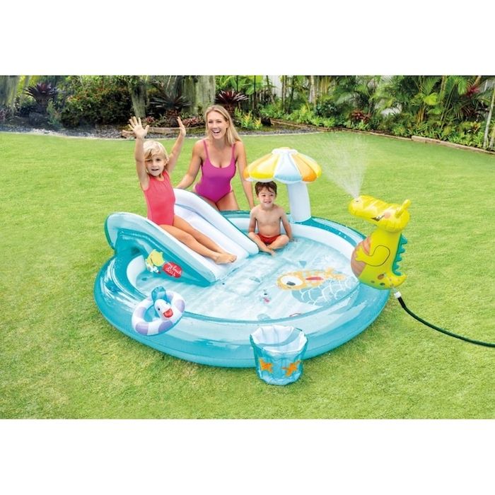 Piscina cu topogan 207x170x84 cm