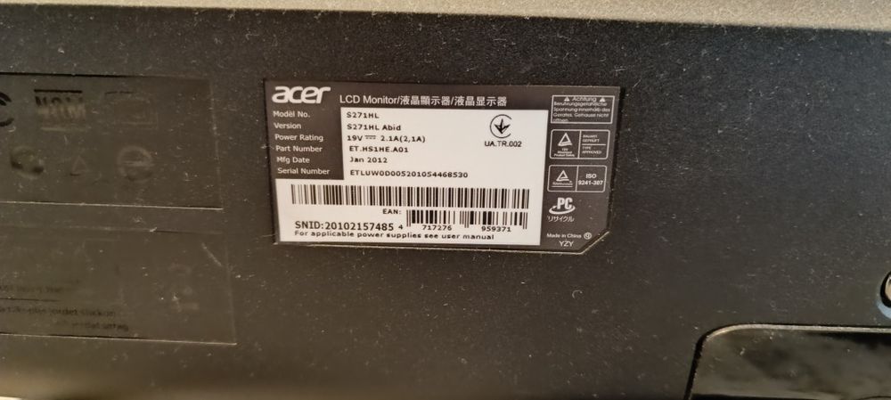 Monitor  Acer  27 inch