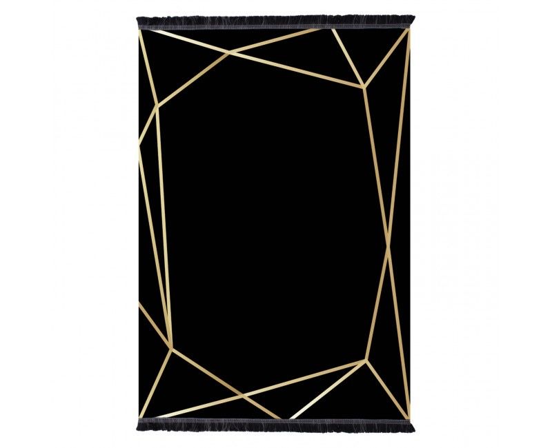 Килим черно със златно