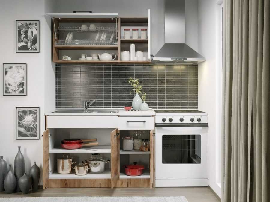 Set Mobila Bucatarie Gastro 120 Alb/Stejar – C19