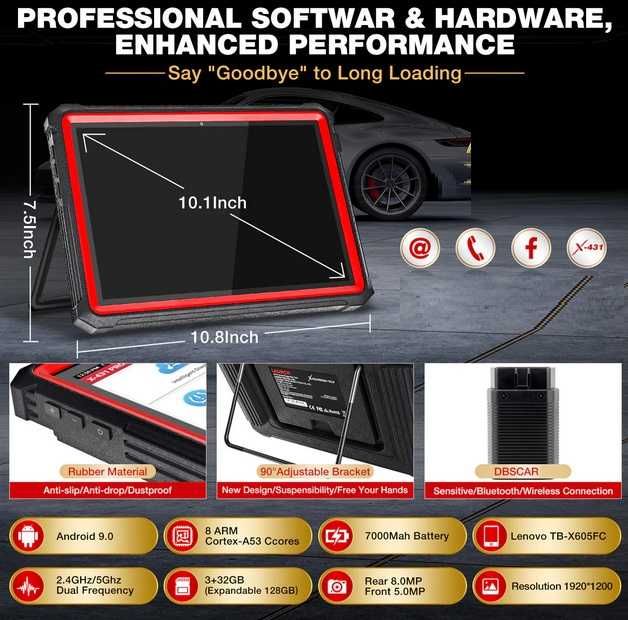 LAUNCH X431 PRO3S+ V2.0 Scanner 10.1", 3/32+128GB, 31 Functii Speciale