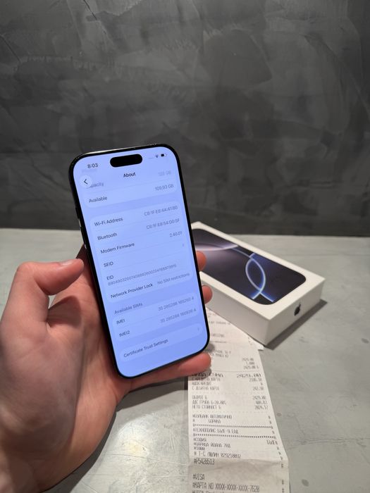 КАТО НОВ Iphone 16 Pro Black Titanium + гаранция