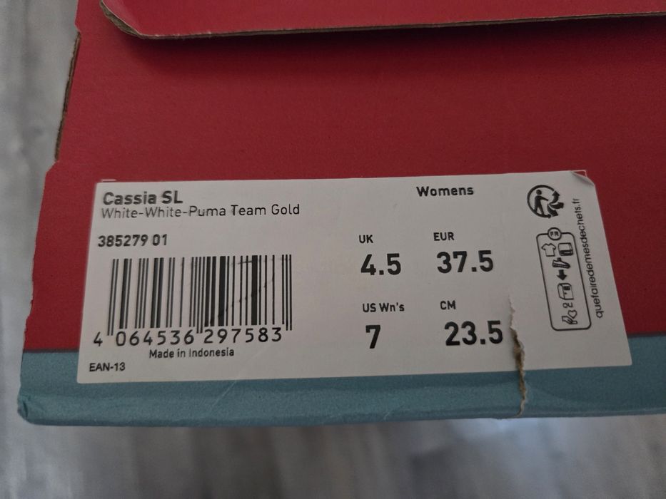 PUMA Cassia SL дамски обувки puma white/puma team gold -размер 37,5