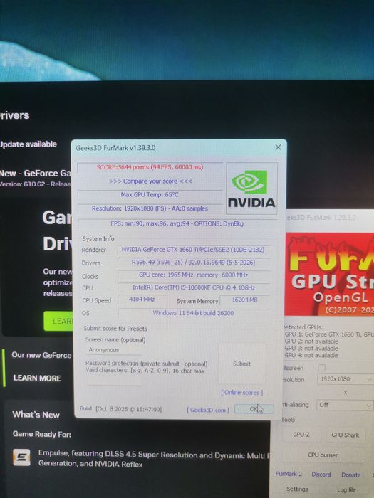 PC myria gaming i5 10600k gtx 1660ti