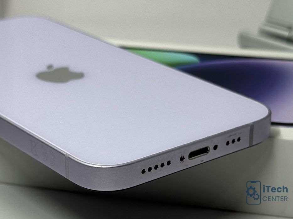 iPhone 14, 256GB, Purple, 100% батерия, КАТО НОВ, ГАРАНЦИЯ!