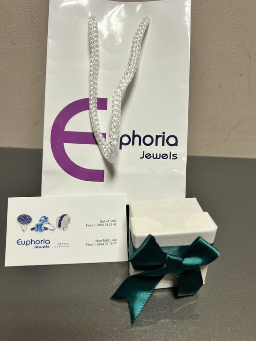 чисто нови дамски обеци с кутия и чантичка и сертификат