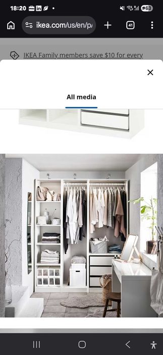 Dressing modular Pax alb Ikea jumatate pret
