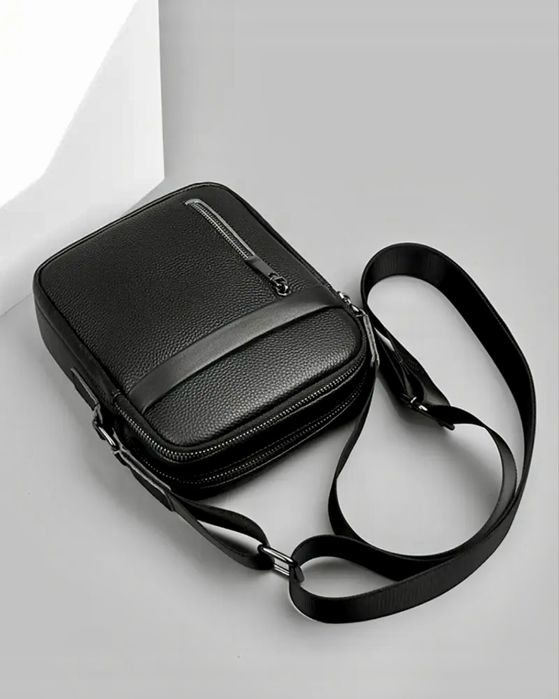 Мъжка кожена чанта с голяма вместимост/Елегантна и Стилна -10%Промоция