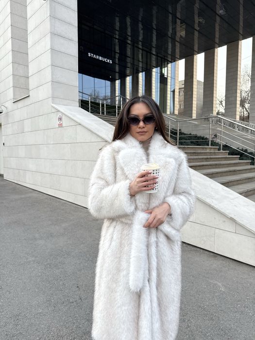 Удлиненная эко-шуба