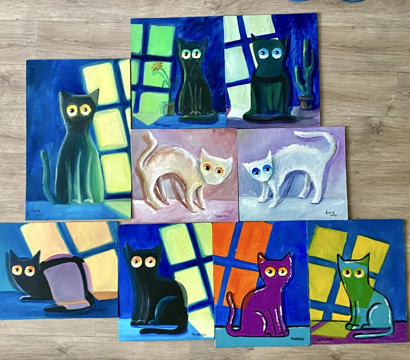 Картины маслом коты