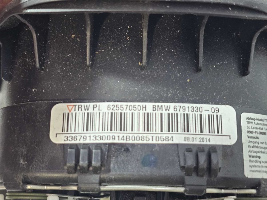 Airbag volan șofer BMW Seria 1 F20 F21 / Seria 3 F30 F31 2011-2019 2013 1.6d 85kW Cod OEM: 6791330-09, 32306791330, 6791330 (5E3)