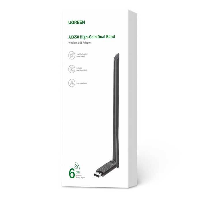 Wi-Fi Адаптер UGREEN AX900 USB-A High-Gain Dual Band Wi-Fi Adapter.