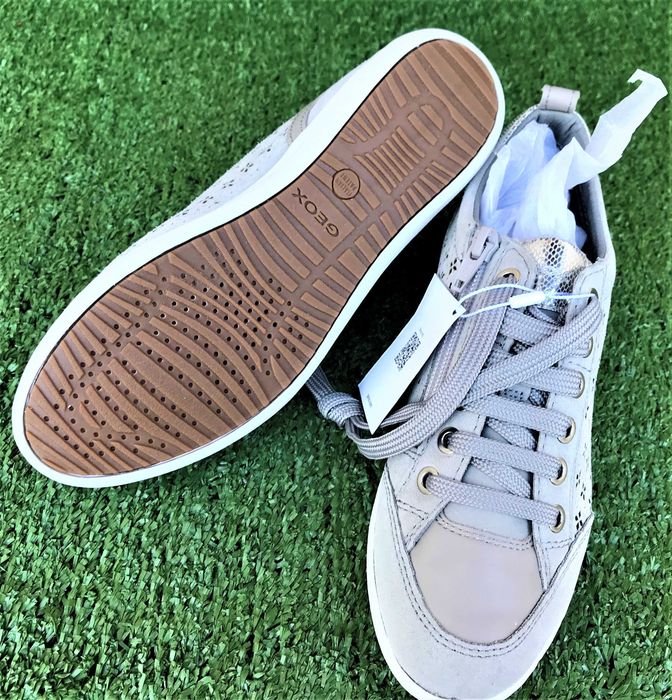 Sneakers Geox Myria, piele intoarsa, marimea 36, gri