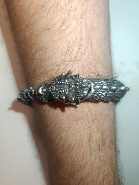 Brățară model Dragon - stil Rock / Biker / Fantasy (detalii premium)