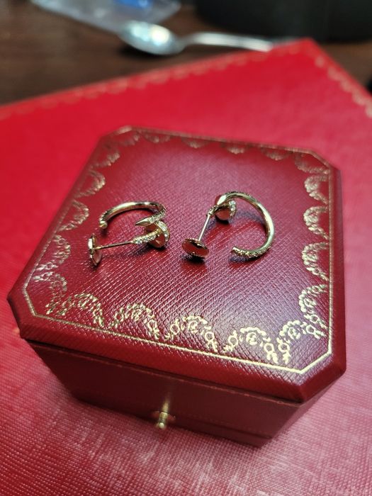 Обеци Cartier Juste un Clou с диаманти розово злато