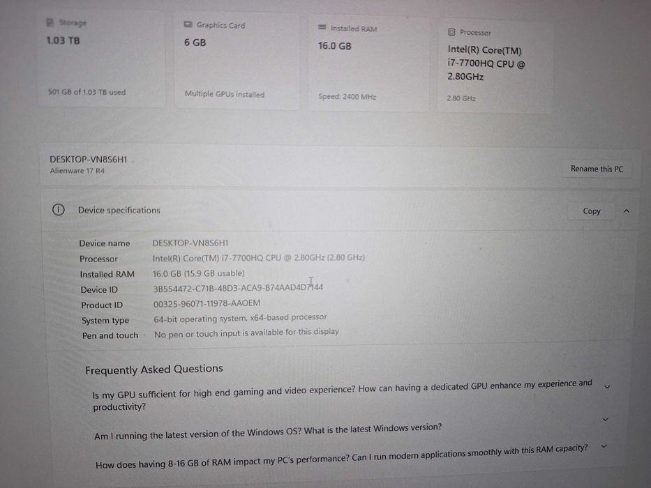 Vând laptop de gaming