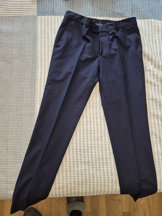 Тъмносин мъжки костюм Teodor – Slim Fit, размер М - отлично състояние