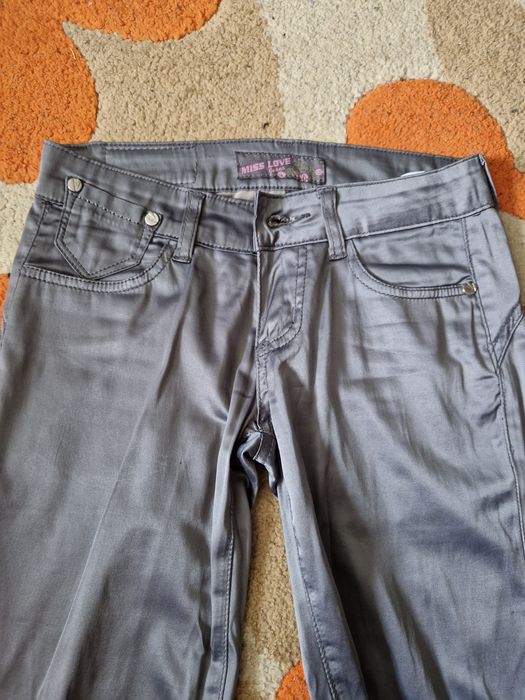 Сив сатенен панталон