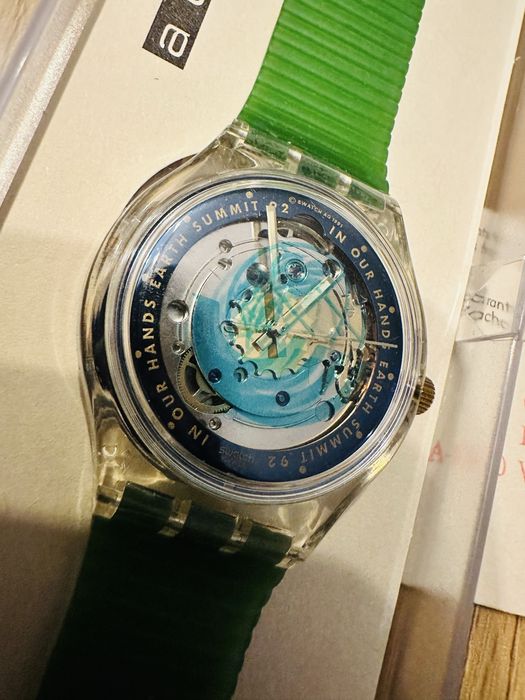 Swatch SAK102 Automatic Watch IN OUR HANDS Earth Summit 1992