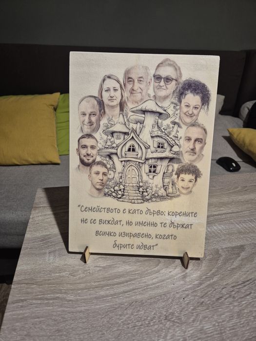 Дигитални карикатури и снимки върху дърво