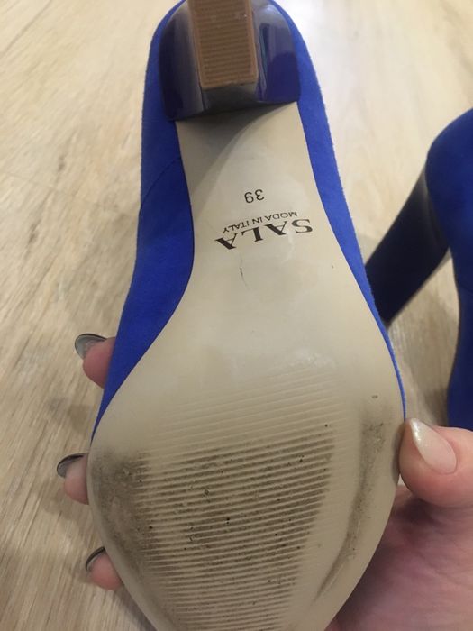 Замшевые туфли синие