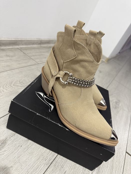 MODISH boutiue ciocate din piele intoarsa masura 40