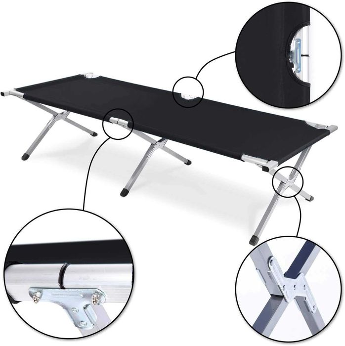 Pat pliabil camping rezistent portabil pentru exterior gradina plaja