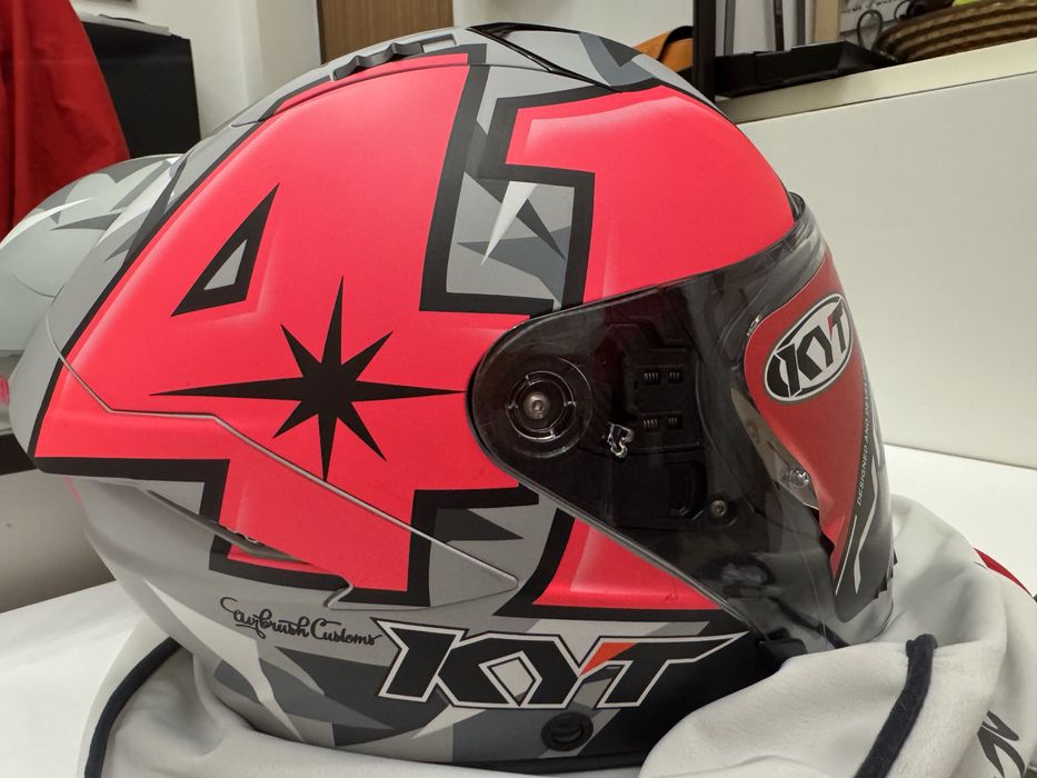 Casca moto scuter open face neon KYT Aleix 41 noua marime L M