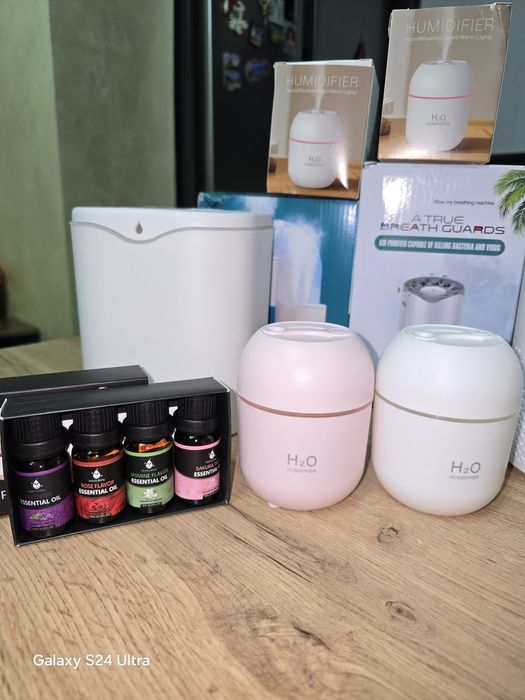 Овлажнители + подарък етерично масло и пречиствател за въздух с LED св