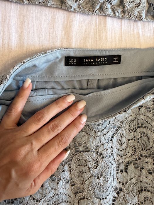 Compleu dantela Zara xs top si fusta midi