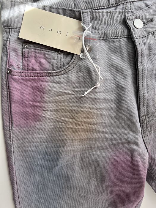 Blugi jeans MNML albastru gri cu mov