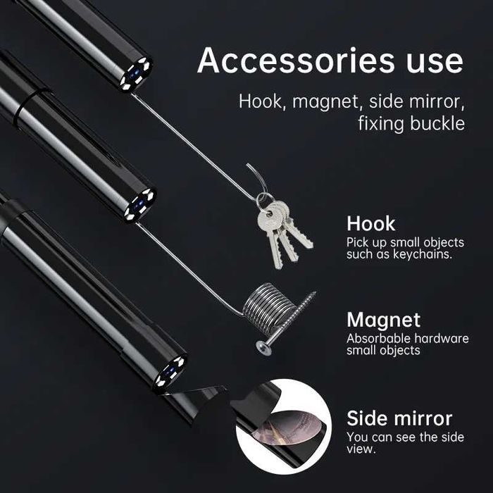 Inskam 128A Индустриален ендоскоп с 2.4 дисплей - 5м | 8.5mm | IP67