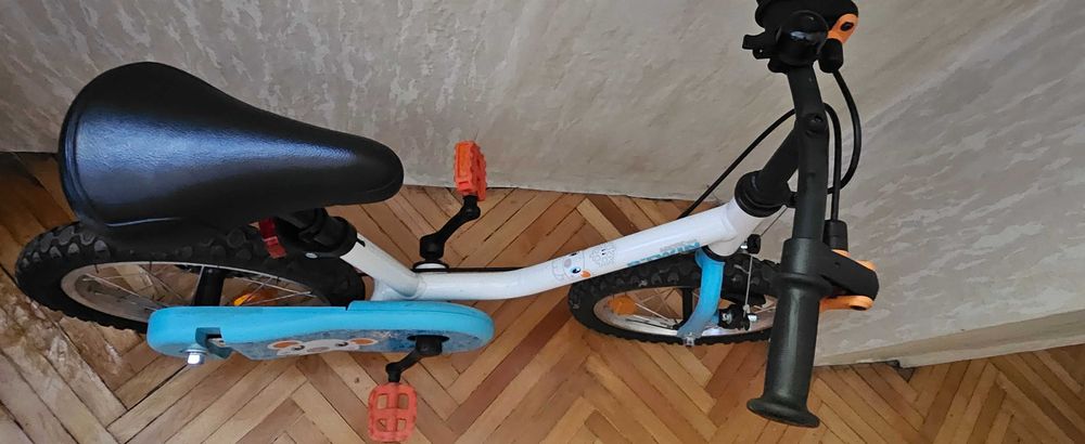 Детски велосипед BTWIN 100 Arctic (14 инча) + помощни колела (3-5 г.)