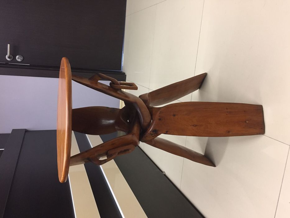 Колекционерска винтидж африканска масичка от тиково дърво