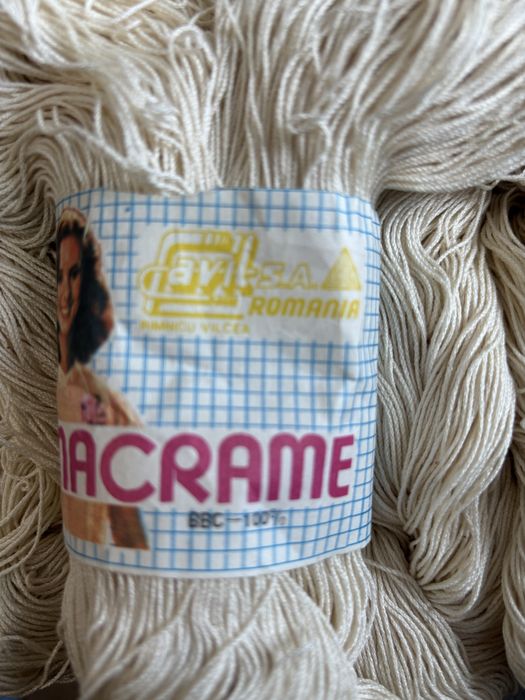 Конци за плетене макраме екрю, памучно тире, полиамидна коприна и др.