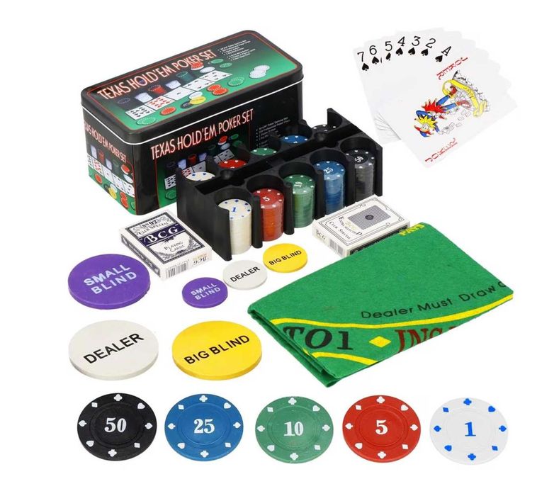 Покер сет в метална кутия 200бр. POKER SET TEXAS  / семейна игра