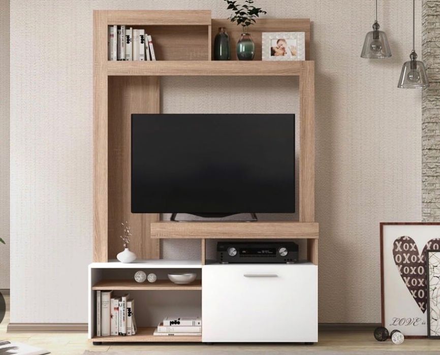 Секция Енигма , дъб сонома + бял гланц