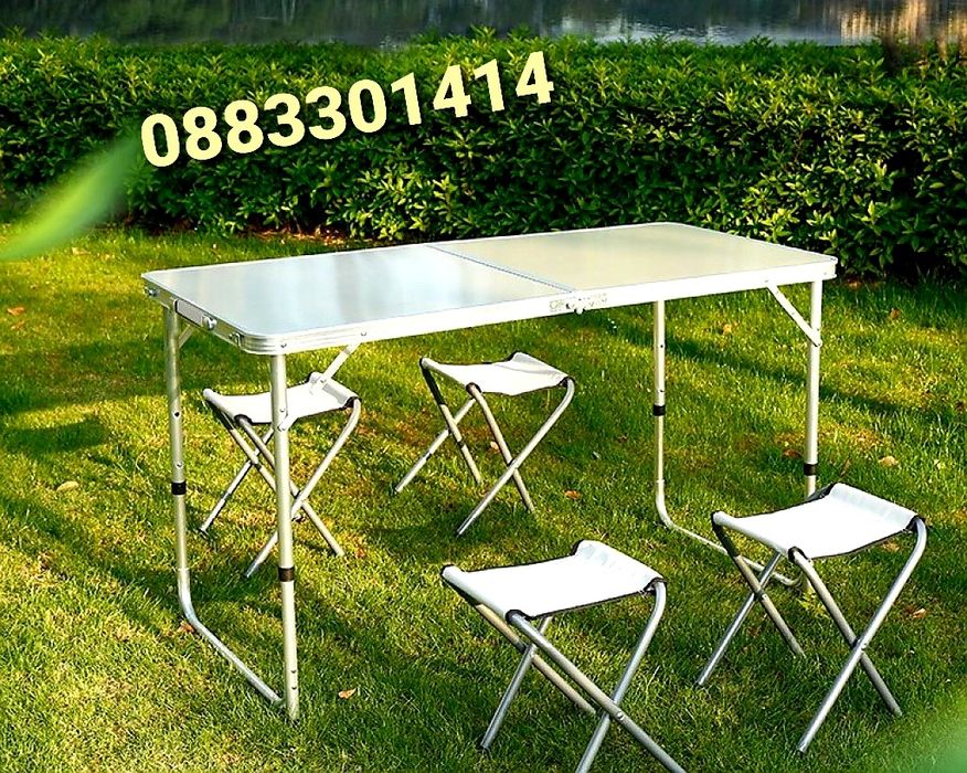 Комплект сгъваема маса със столове 120х60х70см
