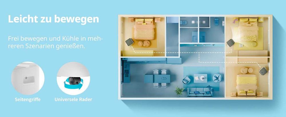 Климатик 3 в 1 Comfee "Easy Cool 9000" със силен въздушен поток, за помещения до 33 м²