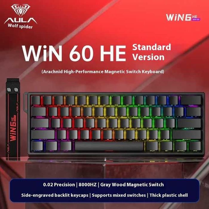 Aula Win60HE PRO Версия с кастомными кейкапами!