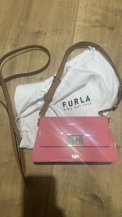 Чанта Furla розова с дълга и къса дръжка