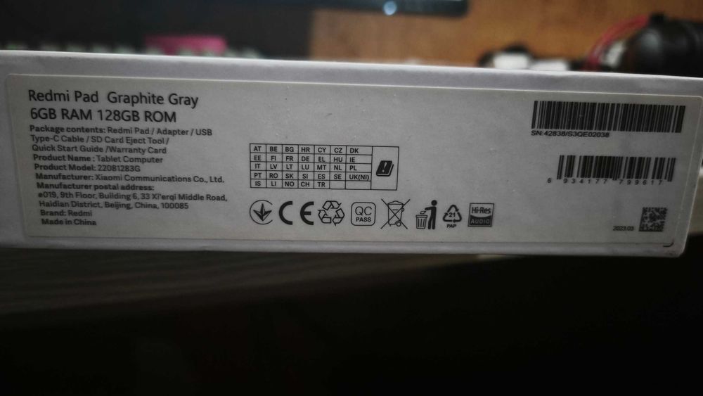 Продам Redmi Pad Global Version — 6/128 GB, Graphite Gray