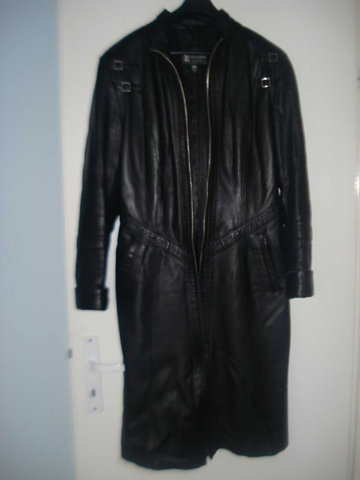 естествена кожа манто с подплата запазено