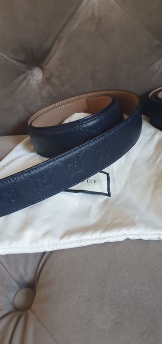 Curea gucci piele naturala bleumarin