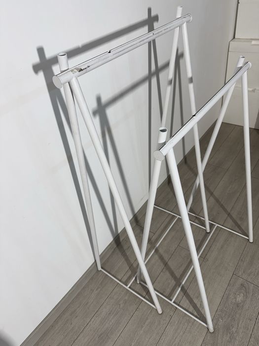 10 Buc. Stender Umerașe; Suport Haine Metalic Alb; Stativ
