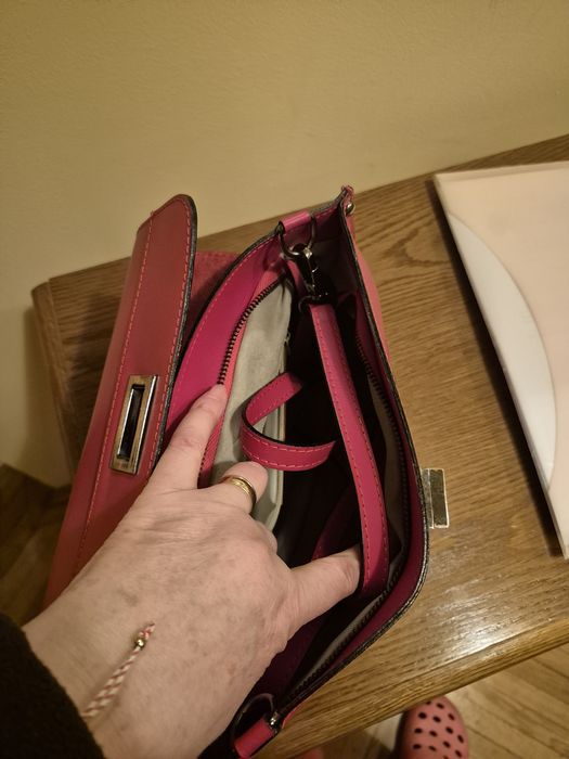 Geanta piele  rosie