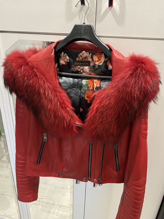 Дамско яке от естествена кожа и естествен косъм