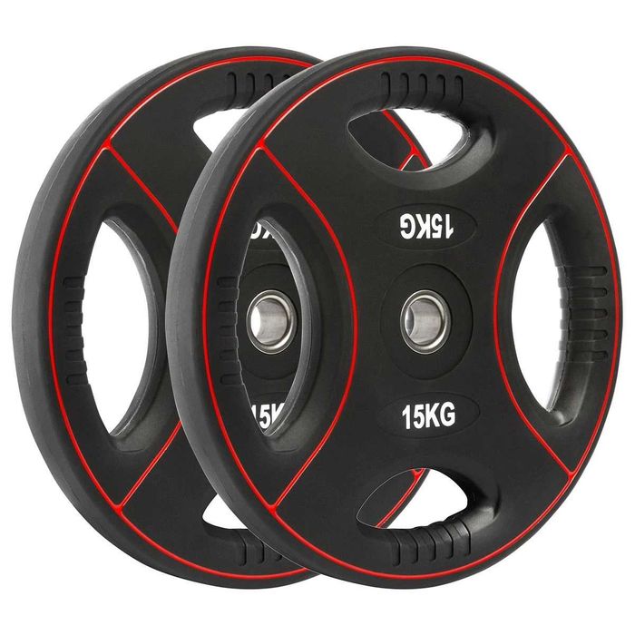 175 кг – 30 мм Уретанови Тежести с 4 захвата / Дискове