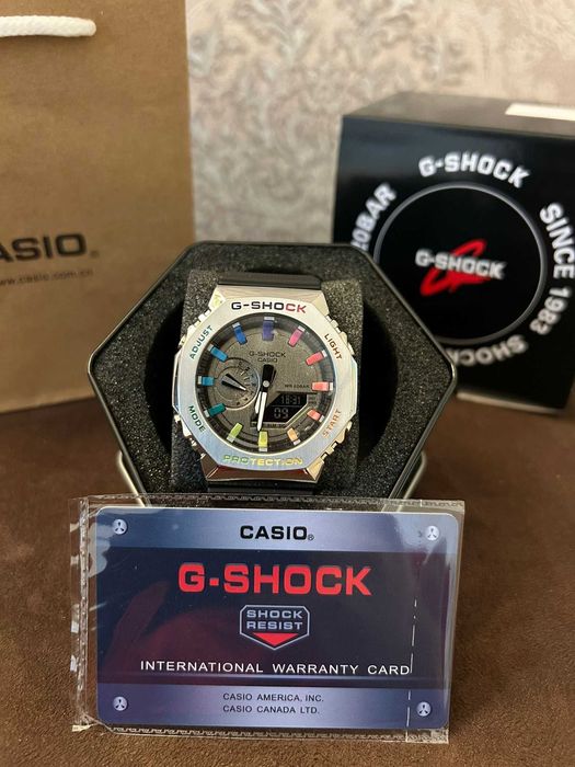 Ceas Casio G-Shock GM-2100 NOU – Metal, Rainbow Edition, Garantie