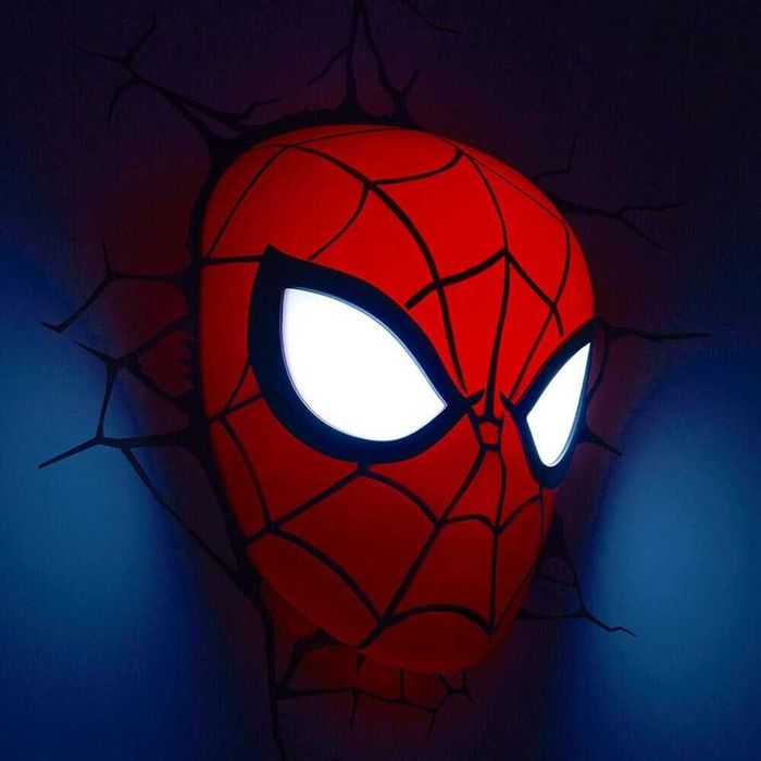 Лампа за детска стая за стена 3D Глава на Спайдърмен Марвел Spiderman